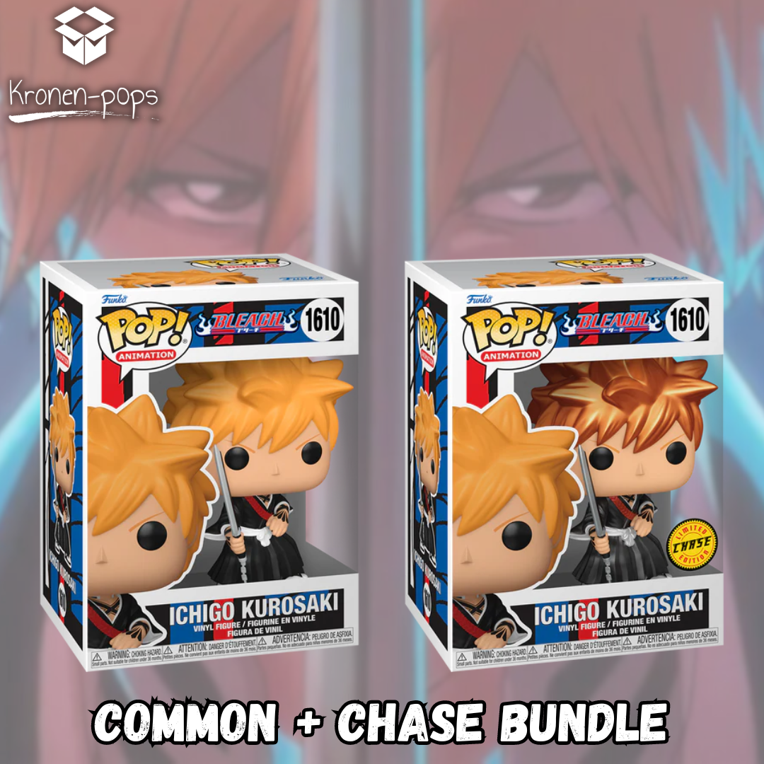 Bleach - Ichigo Kurosaki Common + Chase Funko Pop! Bundle