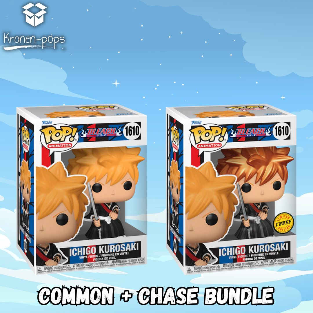 Bleach - Ichigo Kurosaki Common + Chase Funko Pop! Bundle