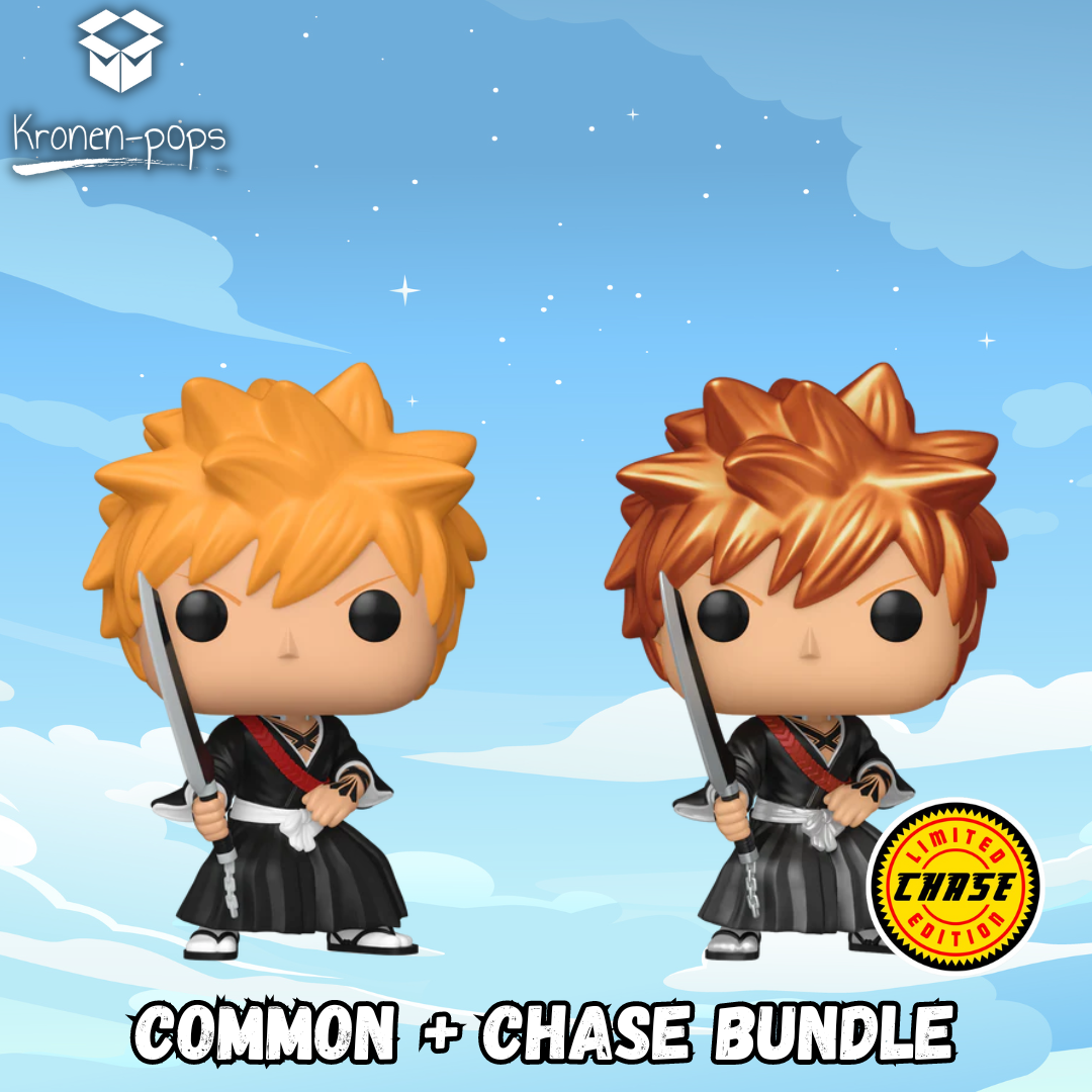 Bleach - Ichigo Kurosaki Common + Chase Funko Pop! Bundle