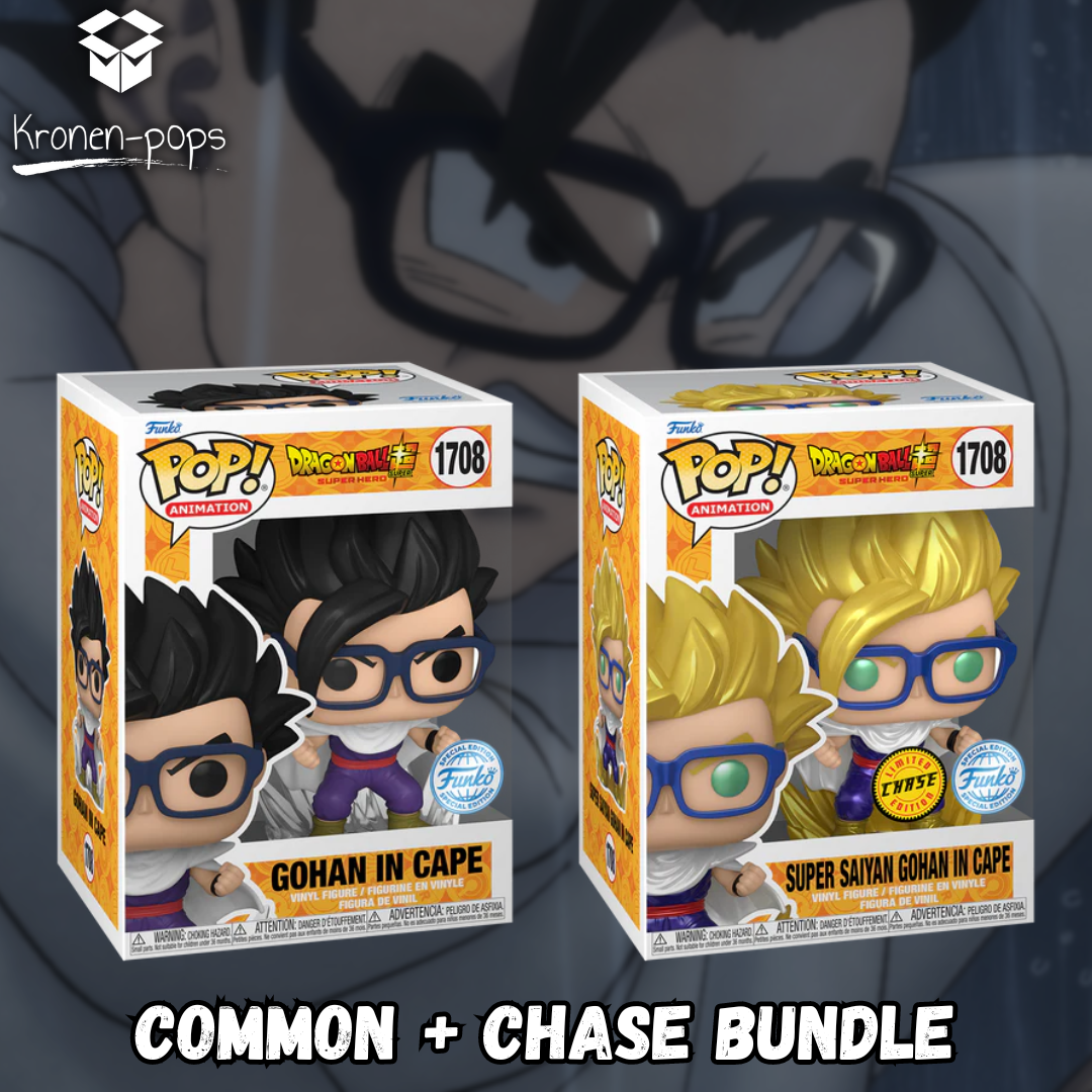 Dragon Ball: Super Hero - Gohan In Cape Common + Chase Funko Pop! Bundle