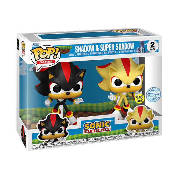 Sonic The Hedgehog - Shadow and Super Shadow Glow Funko Pop! 2-Pack