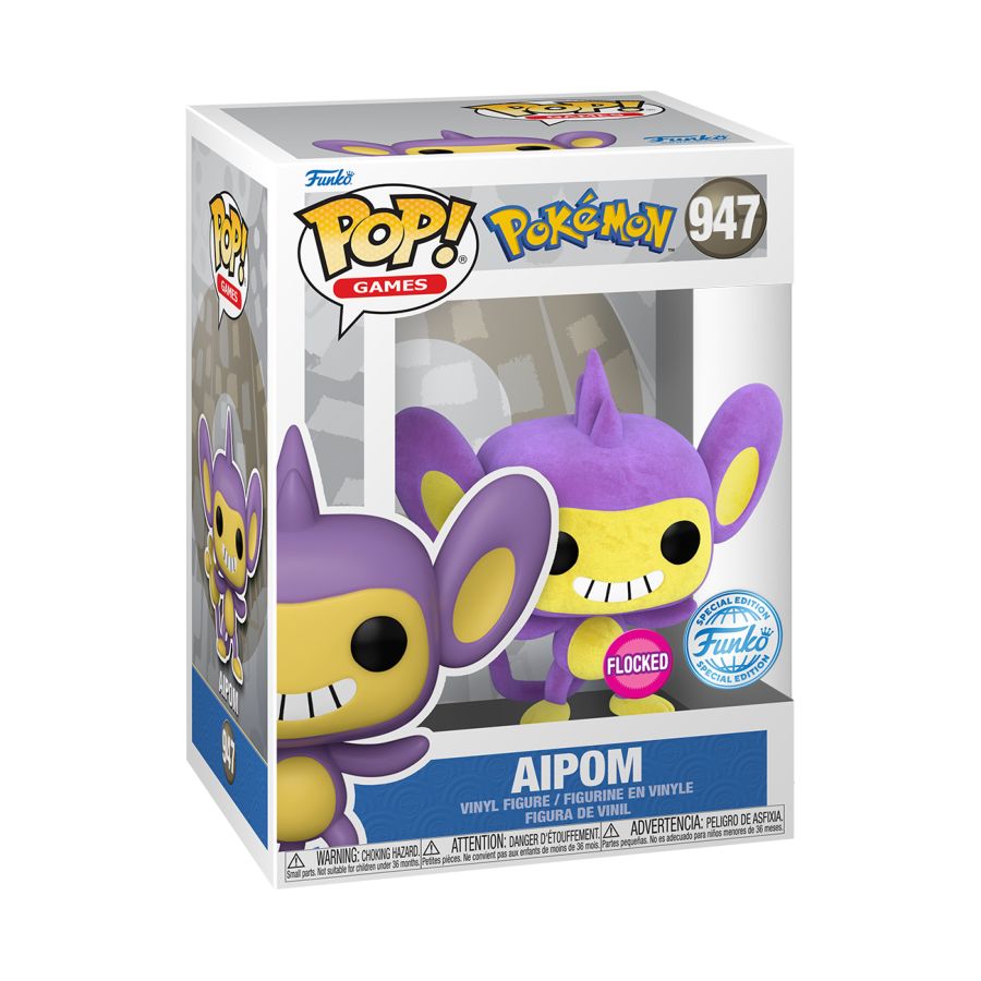 Pokemon - Aipom Flocked Funko Pop!