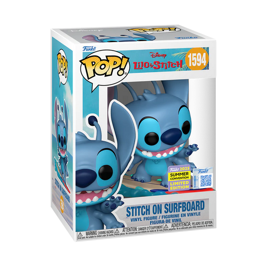 Lilo & Stitch - Stitch on Surfboard 2025 Summer Convention Exclusive Funko Pop!