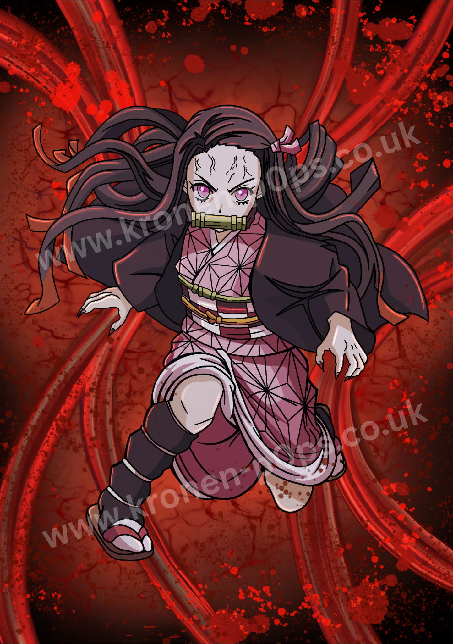 Demon Girl Battle Stance A5 Art Print