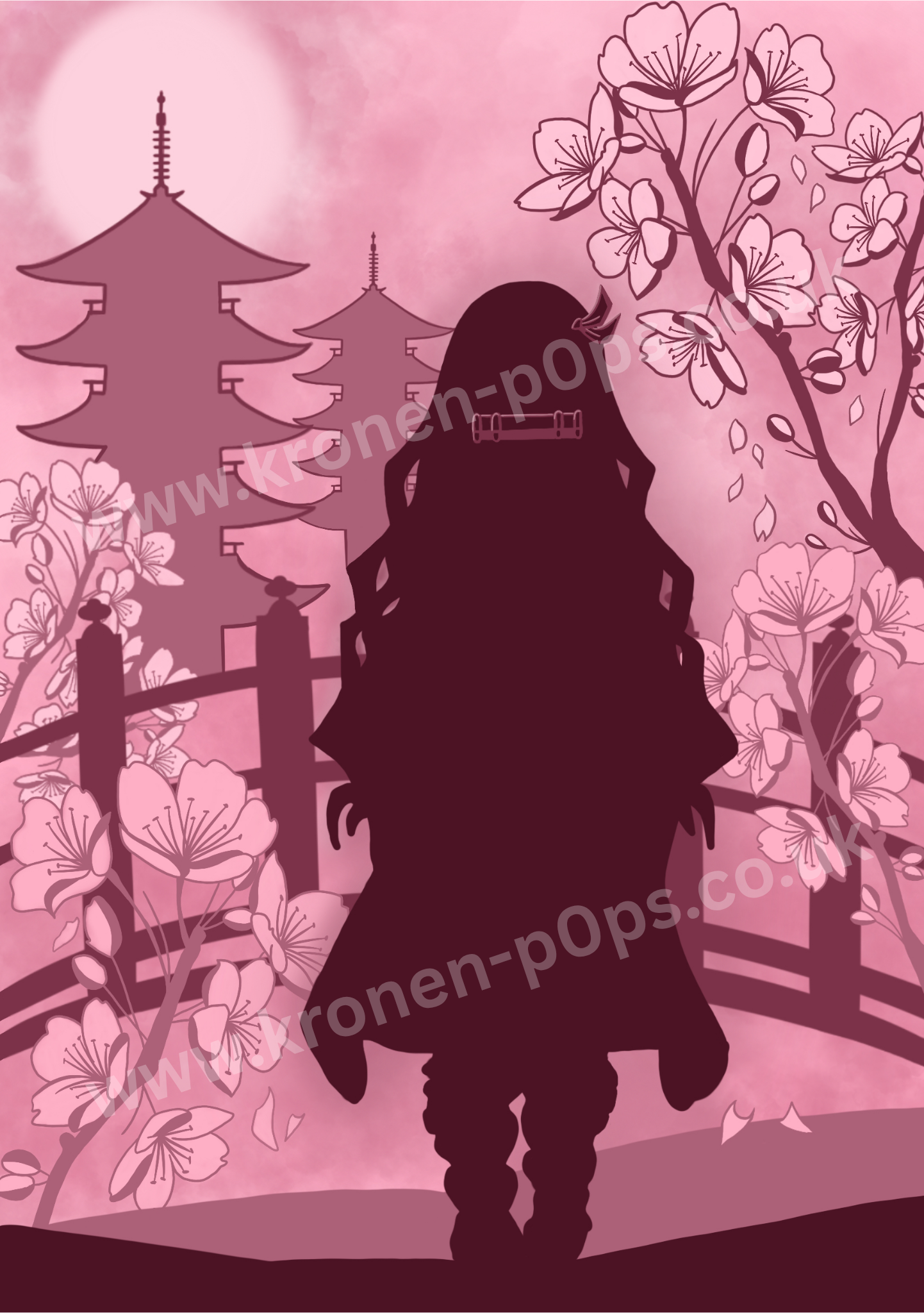 Moonlit Demon Girl A5 Art Print