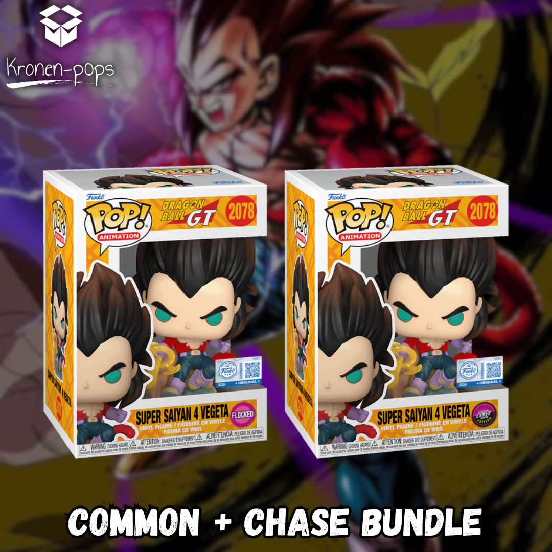 Dragon Ball GT - Super Saiyan 4 Vegeta (Flocked) #2078 Common + Chase Funko Pop! Bundle
