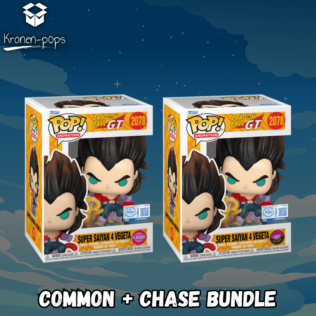 Dragon Ball GT - Super Saiyan 4 Vegeta (Flocked) #2078 Common + Chase Funko Pop! Bundle
