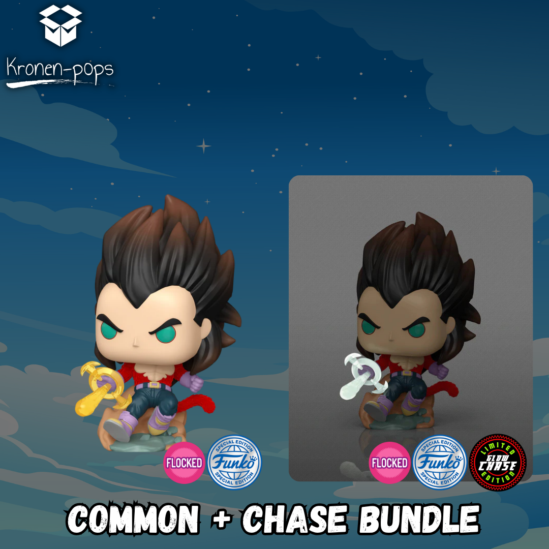 Dragon Ball GT - Super Saiyan 4 Vegeta (Flocked) #2078 Common + Chase Funko Pop! Bundle