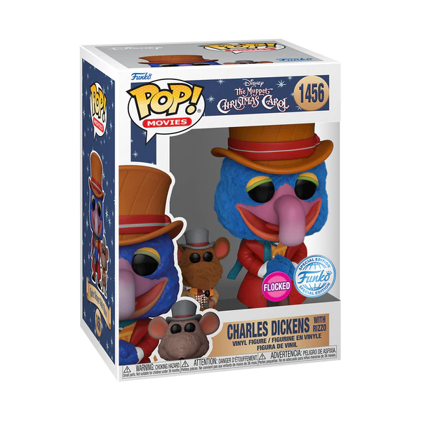 The Muppet Christmas Carol - Charles Dickens with Rizzo (Flocked) Funko Pop!