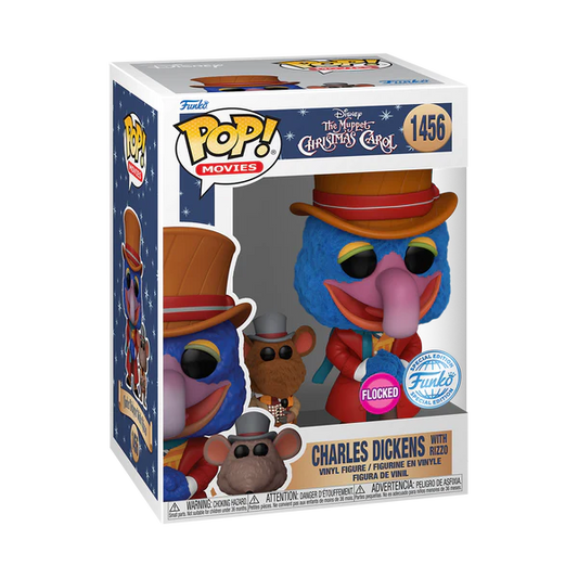 The Muppet Christmas Carol - Charles Dickens with Rizzo (Flocked) Funko Pop!
