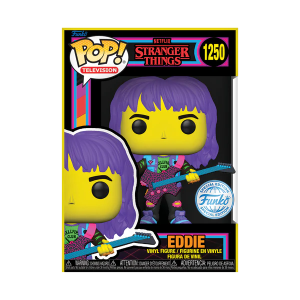 Stranger Things - Eddie with Guitar Blacklight #1250 Funko Pop!