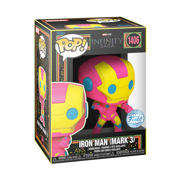 Marvel: The Infinity Saga - Iron Man (Mark 3) Blacklight Funko Pop!