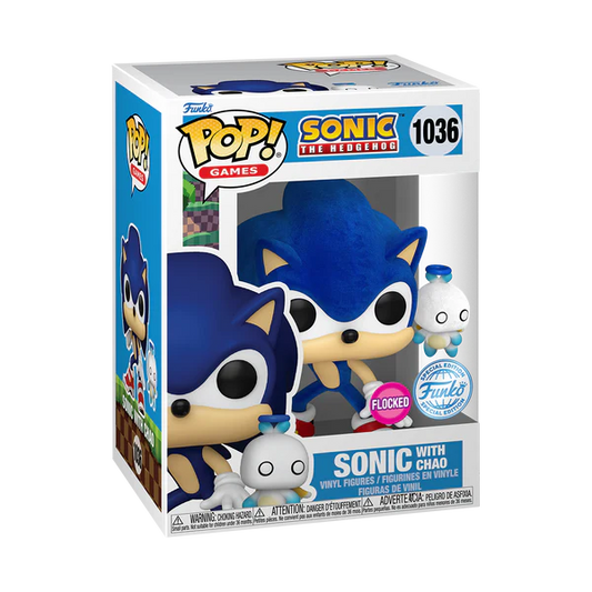 Sonic the Hedgehog - Sonic With Chao (Flocked) Funko Pop!