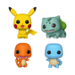 Pokemon - Starters (Gen 1) Pikachu, Bulbasaur, Charmander & Squirtle Funko Pop! 4-pack