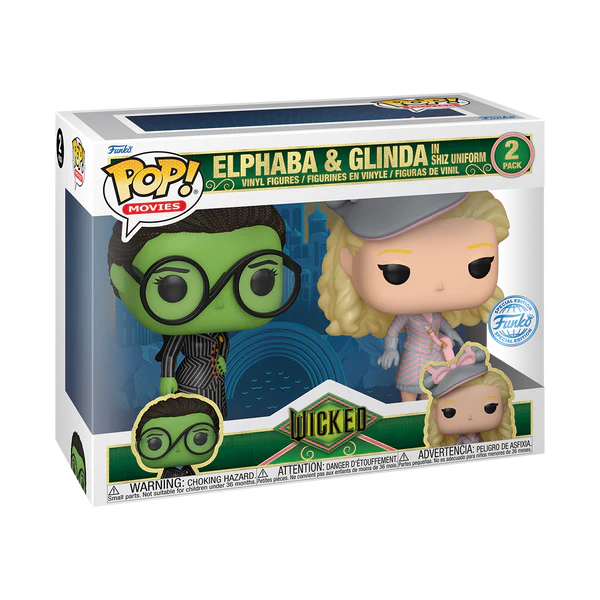 Wicked - Elphaba And Glinda In Shiz Uniform Funko Pop! 2-Pack