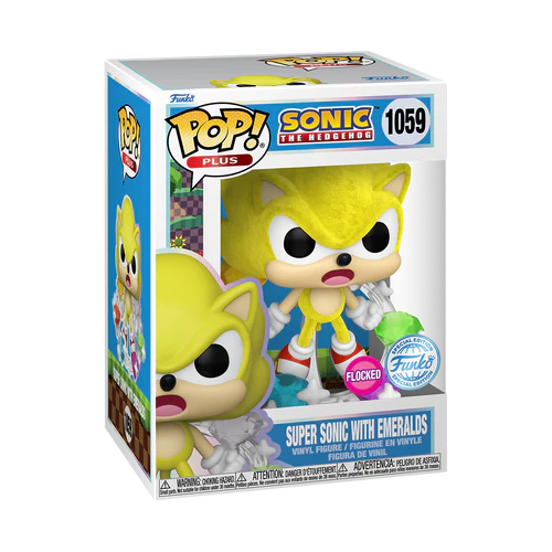 Sonic the Hedgehog - Super Sonic with Emeralds (Flocked) Funko Pop! Plus