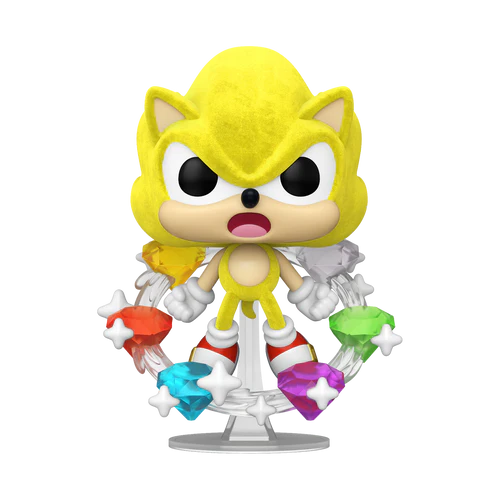 Sonic the Hedgehog - Super Sonic with Emeralds (Flocked) Funko Pop! Plus