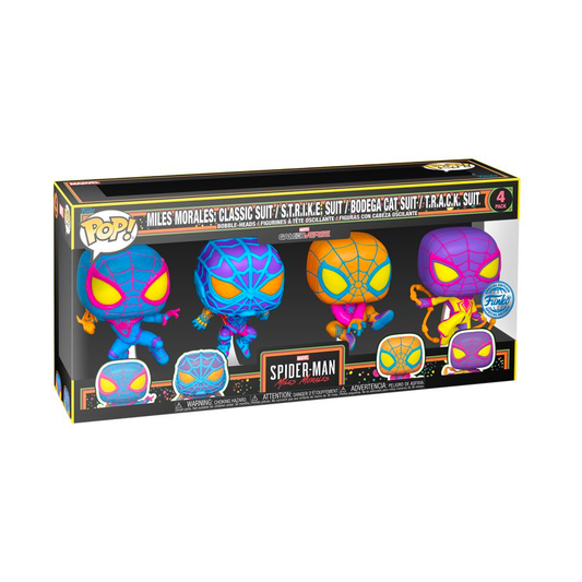 Spider-Man Miles Morales - Miles Morales Blacklight 4-Pack Funko Pop!