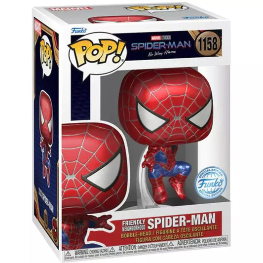 Spider-Man: No Way Home - Friendly Neighborhood Spider-Man Metallic Funko Pop! (DAMAGED BOX)