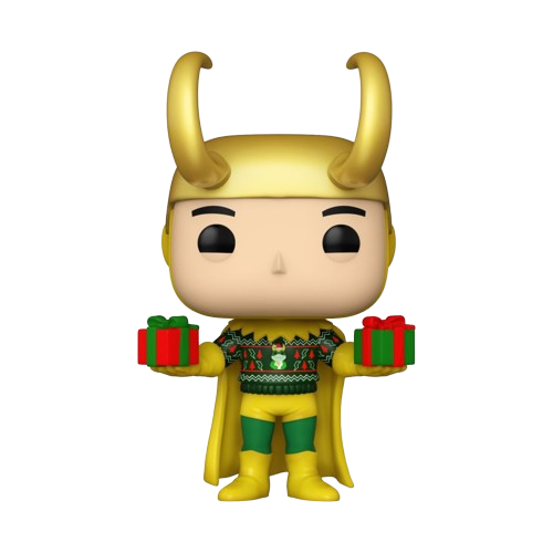 Marvel Comics - Loki with Holiday Sweater Metallic Funko Pop!