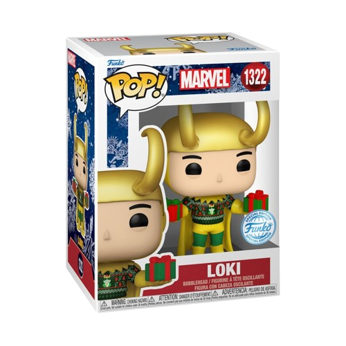 Marvel Comics - Loki with Holiday Sweater Metallic Funko Pop!