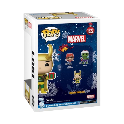 Marvel Comics - Loki with Holiday Sweater Metallic Funko Pop!