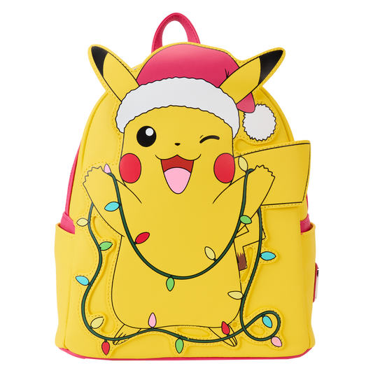 Loungefly Pokémon Santa Pikachu Christmas Lights Light Up Mini Backpack