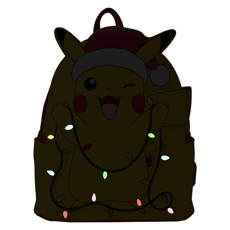 Loungefly Pokémon Santa Pikachu Christmas Lights Light Up Mini Backpack