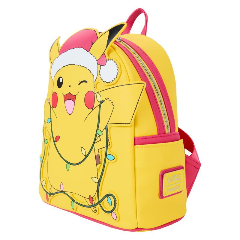 Loungefly Pokémon Santa Pikachu Christmas Lights Light Up Mini Backpack