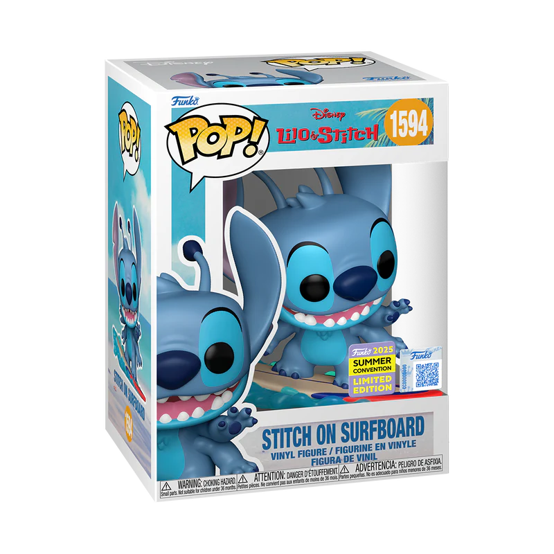 Lilo & Stitch - Stitch on Surfboard 2025 Summer Convention Exclusive Funko Pop!