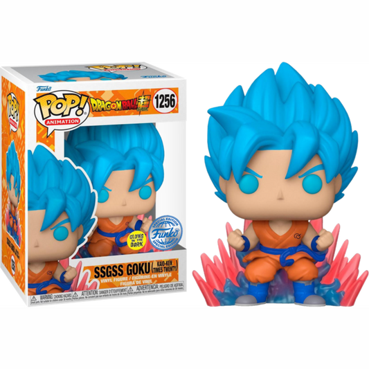 Dragon Ball Super - SSGSS Goku (Kaio-Ken Times Twenty) Glow Funko Pop! (DAMAGED BOX)