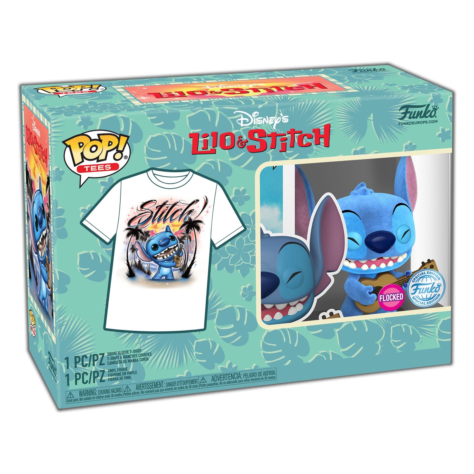 Lilo & Stitch POP! & Tee Box Ukelele Stitch Flocked