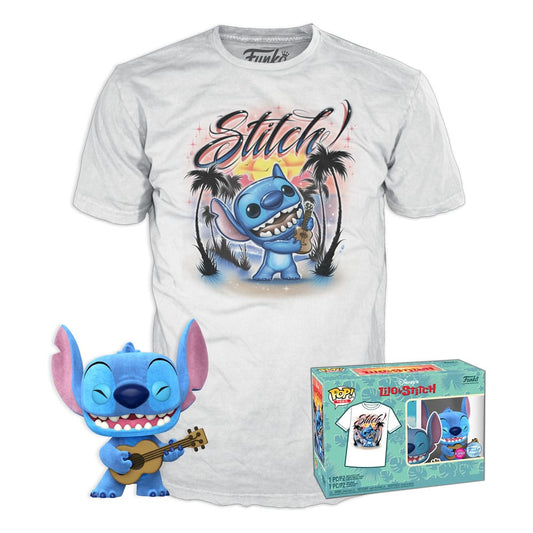 Lilo & Stitch POP! & Tee Box Ukelele Stitch Flocked