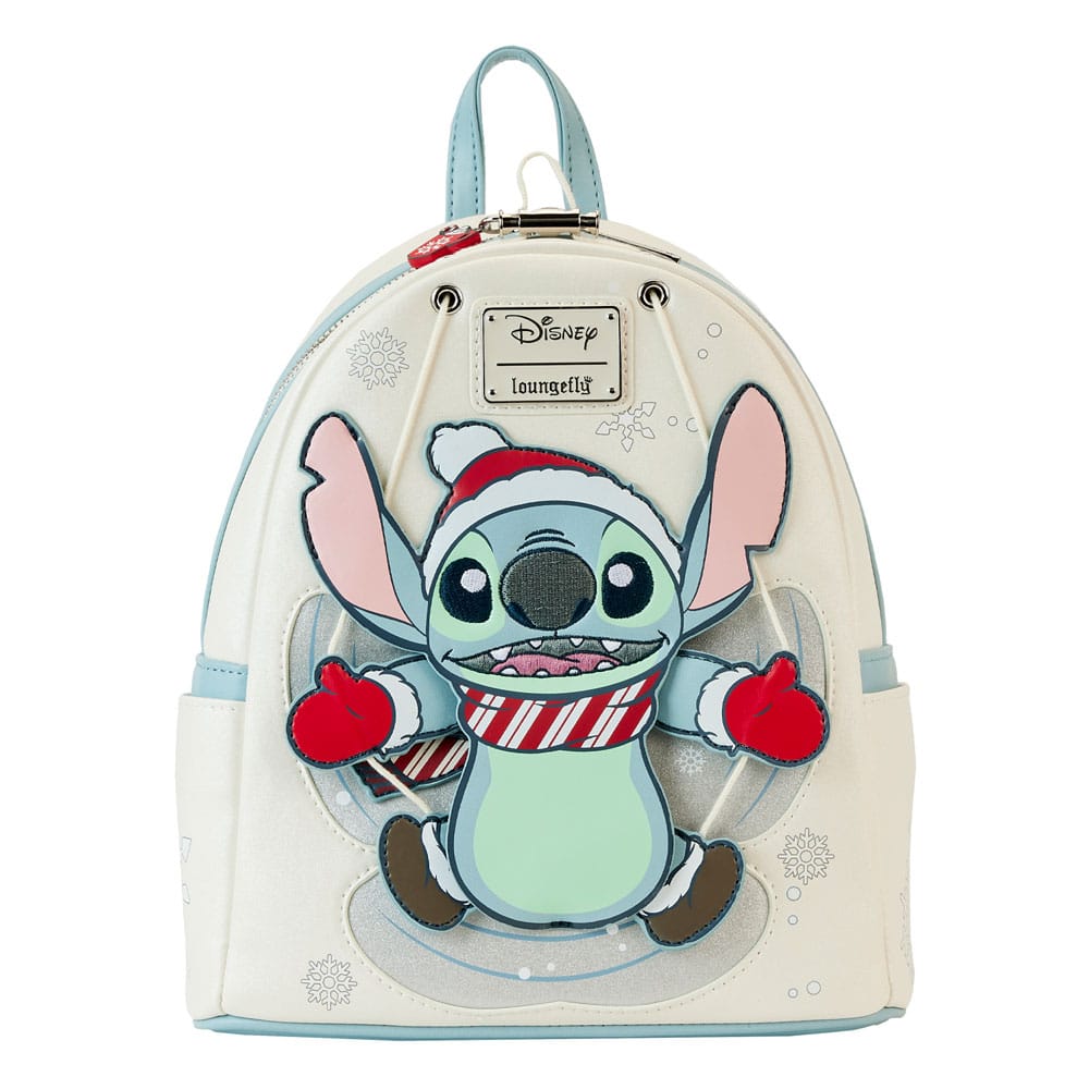 Loungefly Disney Stitch Holiday Snow Angel Glitter Mini Backpack