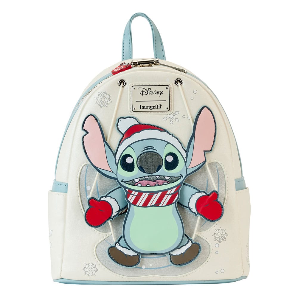 Loungefly Disney Stitch Holiday Snow Angel Glitter Mini Backpack