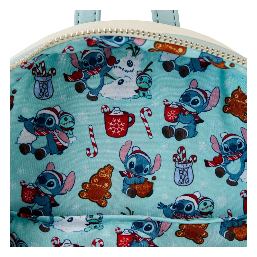 Loungefly Disney Stitch Holiday Snow Angel Glitter Mini Backpack