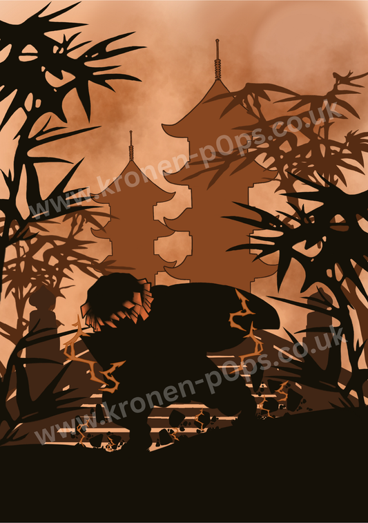 Thunder Warrior Silhouette A5 Art Print