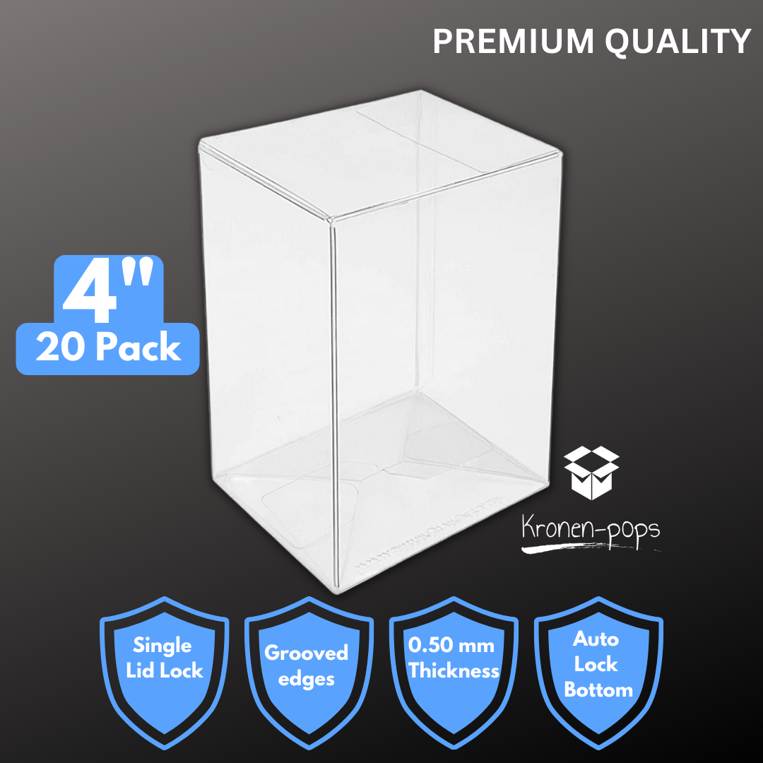 Kronen-p0ps 4" 0.50mm Premium Funko Pop! Protectors - Pack of 20