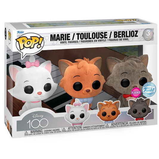 Disney 100th - Aristocats Flocked Funko Pop! Vinyl 3-Pack