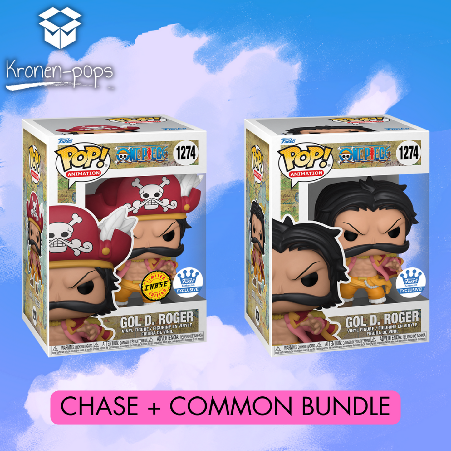 One Piece - Gol D. Roger Common + Chase Funko Pop! Bundle